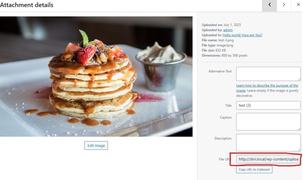 Copy the image URL
